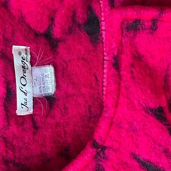 Y2k Hot Pink Cocoon Coat Boiled Wool Paris Fashion Size Medium - Picture 5 of 11